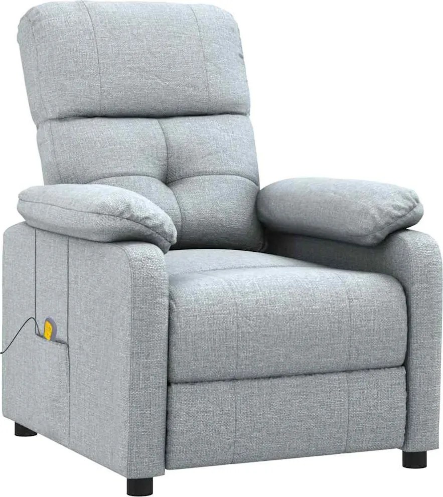 vidaXL Fotoliu de masaj, gri deschis, material textil
