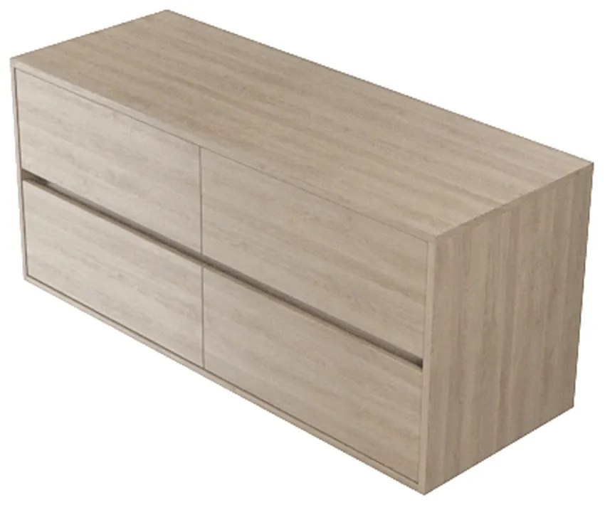 Dulap pentru lavoar, 53x120x45 cm, 4 sertare, stejar Stejar
