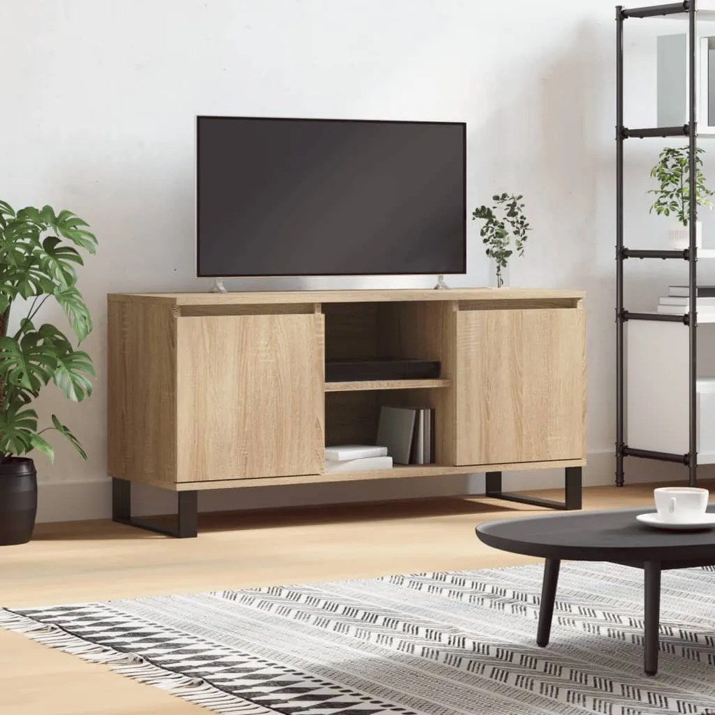827023 vidaXL Comodă TV, stejar sonoma, 104x35x50 cm, lemn compozit