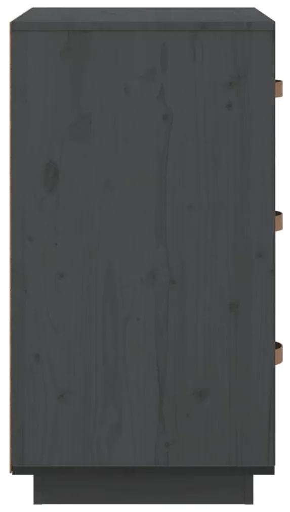 Noptiera, gri, 40x40x75 cm, lemn masiv de pin 1, Gri