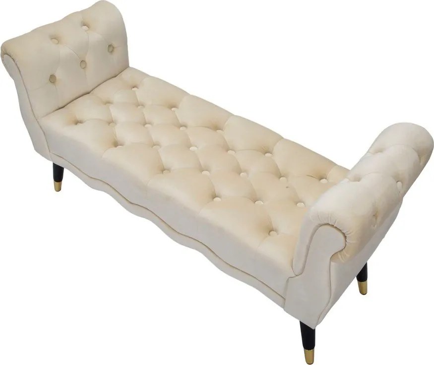 Bancă crem cu tapițerie din catifea Paris – Mauro Ferretti