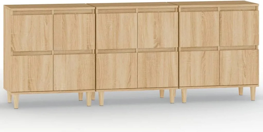 vidaXL Dulapuri, 3 buc, stejar sonoma, 60x35x70 cm, lemn prelucrat