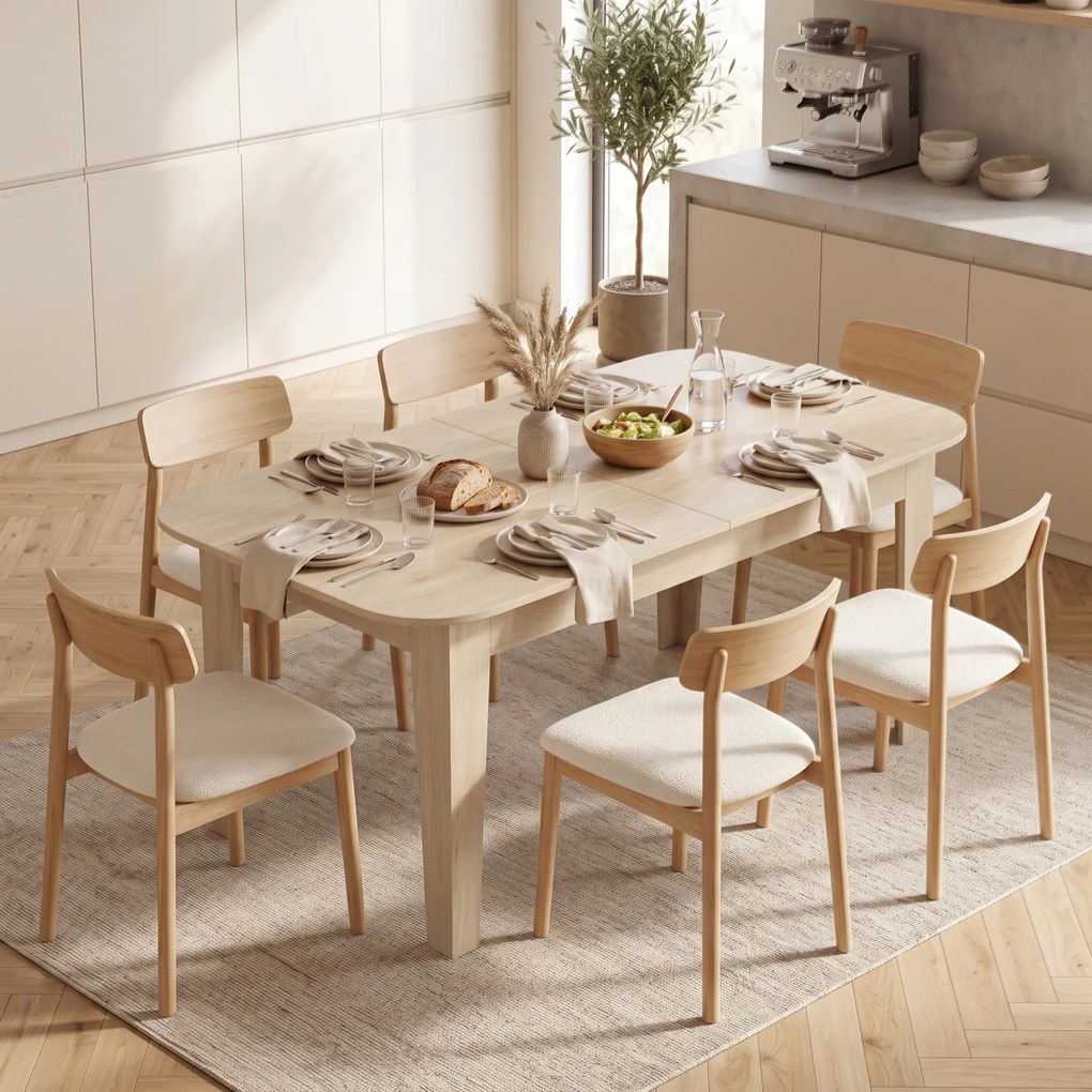 HOMCOM Masă Ovală Extensibilă pentru Dining, 140-180 cm, Stejar | Aosom Romania