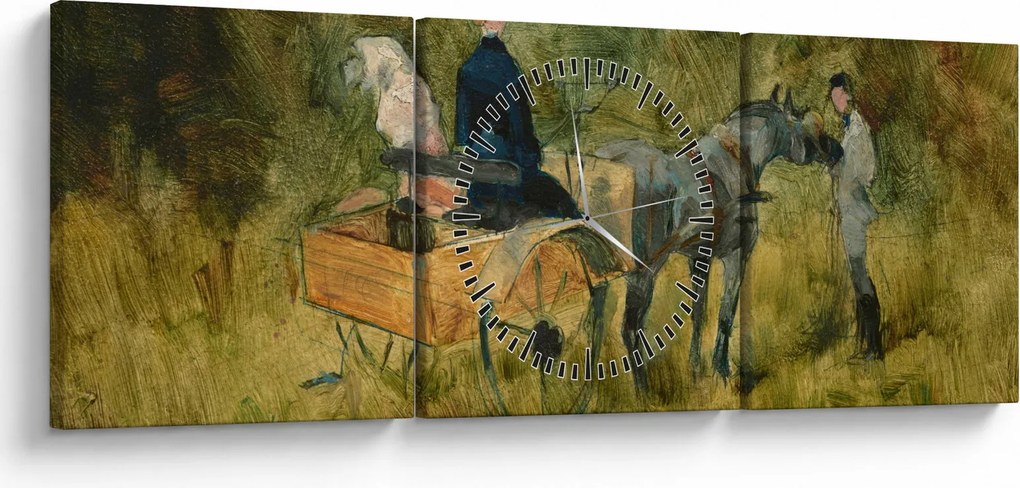 Tablou - Henri de Toulouse-Lautrec, The Trap, reproducere (cu ceas) (90x30 cm)