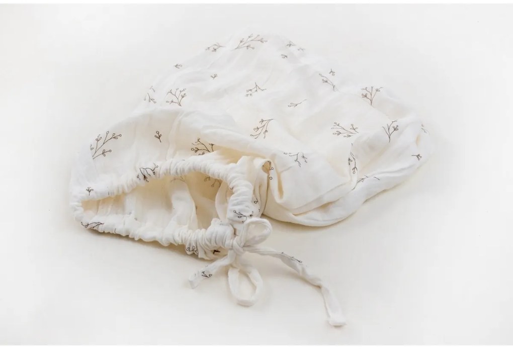 Lenjerie de pat din muselină Matex Crenguțe, 140 x 200 cm, 70 x 90 cm