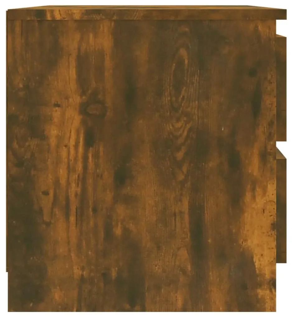 Noptiere, 2 buc., stejar fumuriu, 50x39x43,5 cm, lemn prelucrat 2, Stejar afumat