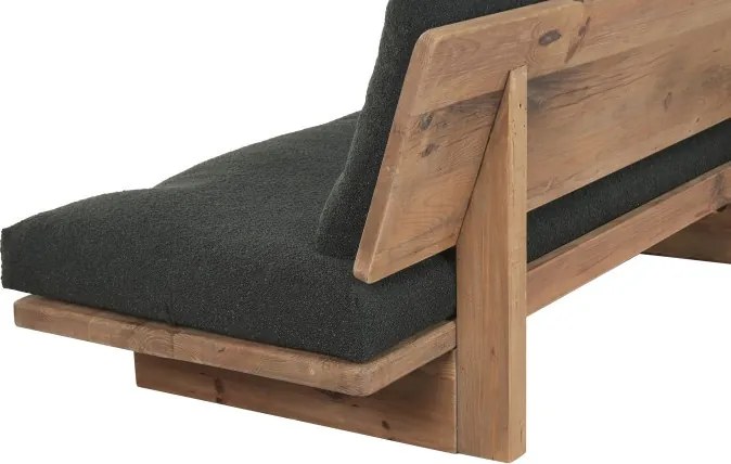 Canapea 3 locuri din stofa si lemn de pin " Black Aged