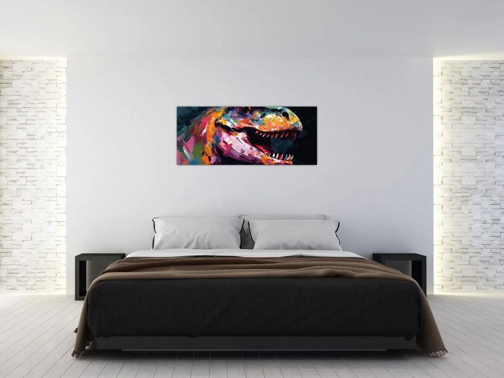 Tablou - Dinozaur, pictură (120x50 cm)
