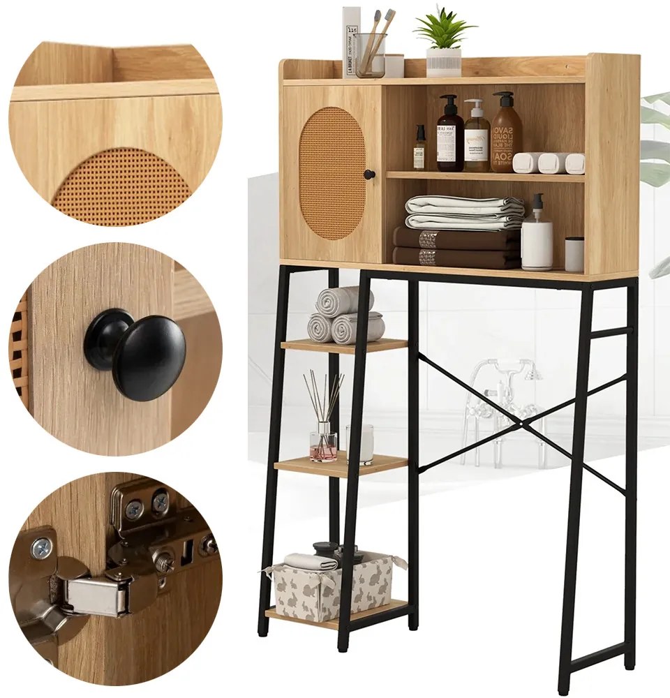 Dulap de depozitare deasupra toaletei cu rafturi