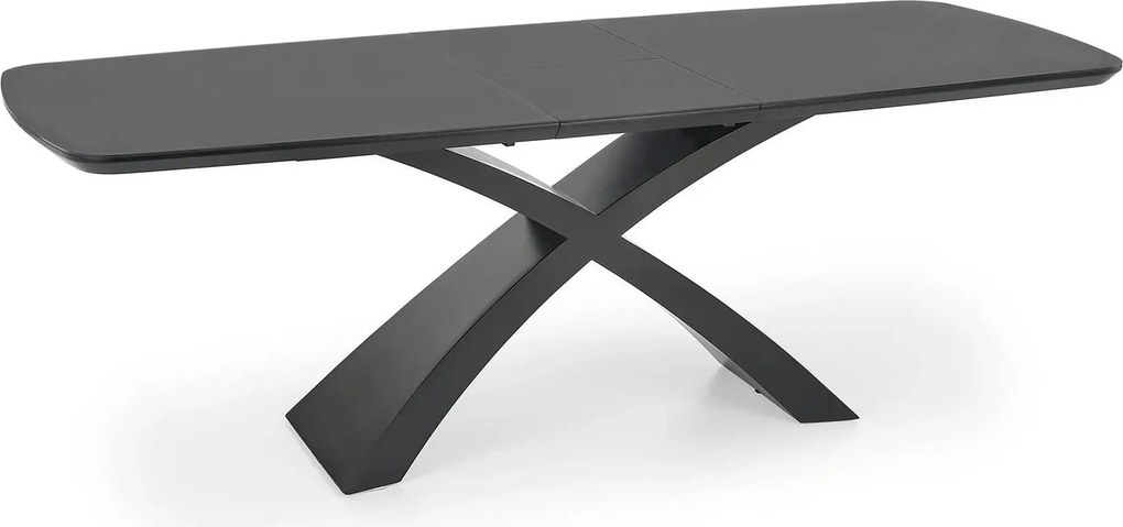 Masa extensibila SILVESTRO, gri inchis/negru, 180/220x89x75 cm