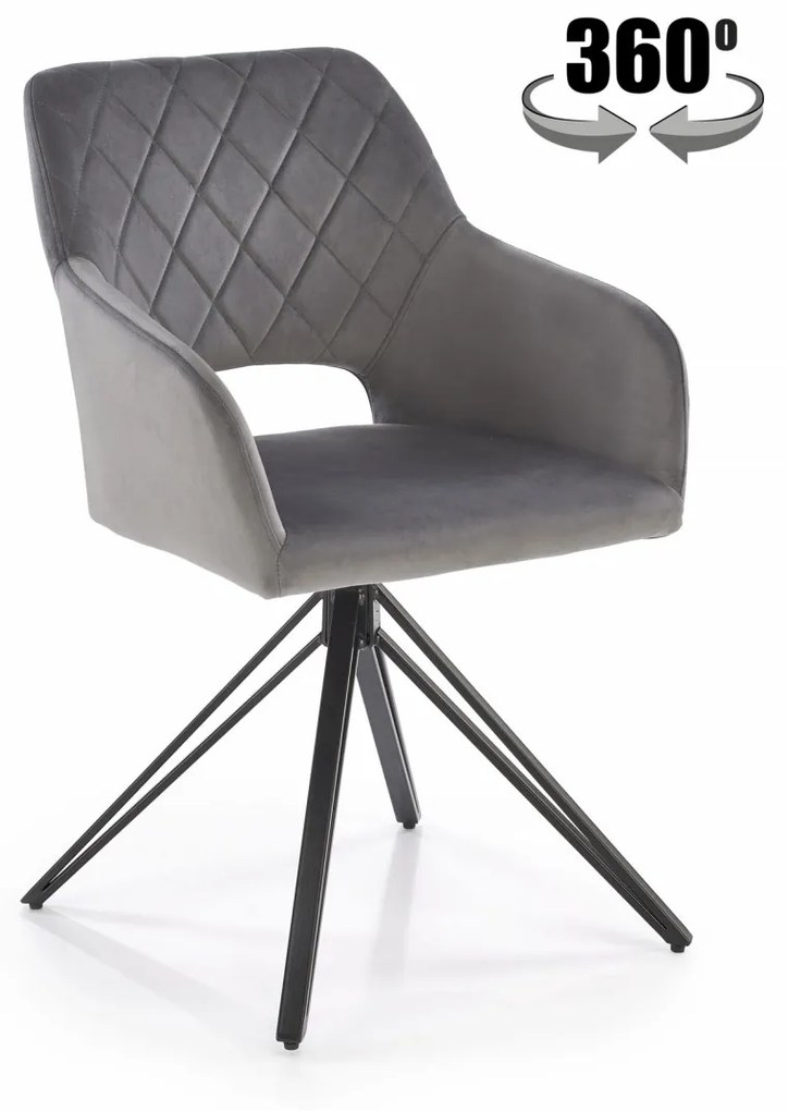 Scaun rotativ K535 velvet gri