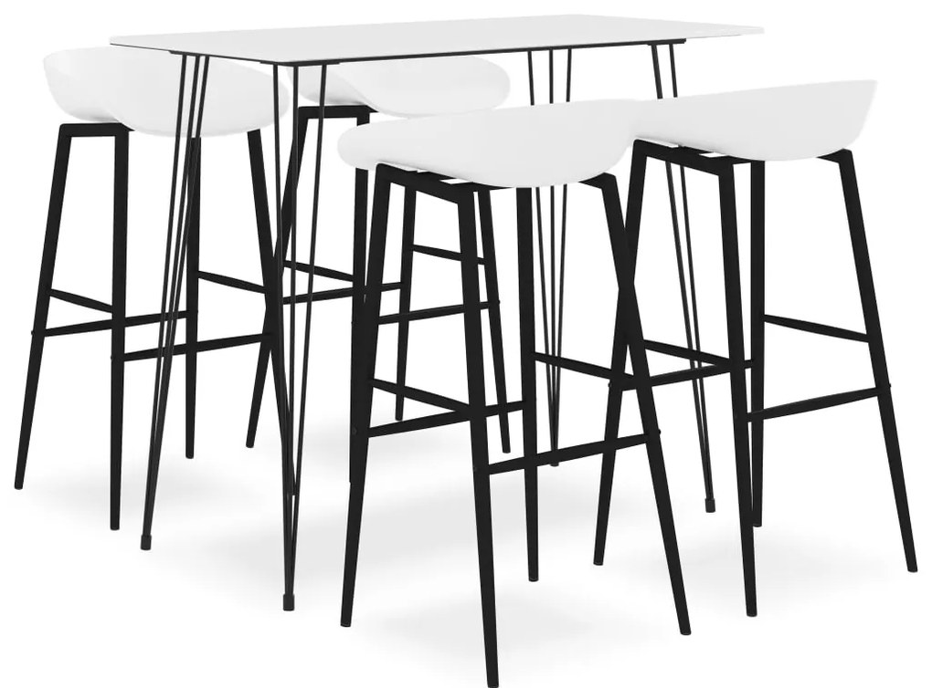 3057410 vidaXL Set mobilier de bar, 5 piese, alb