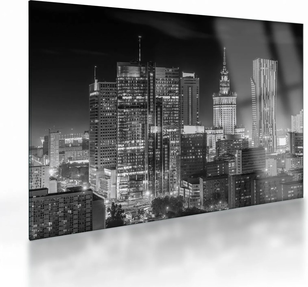Tablou pe sticlă - Alb și negru New York (70x50 cm)