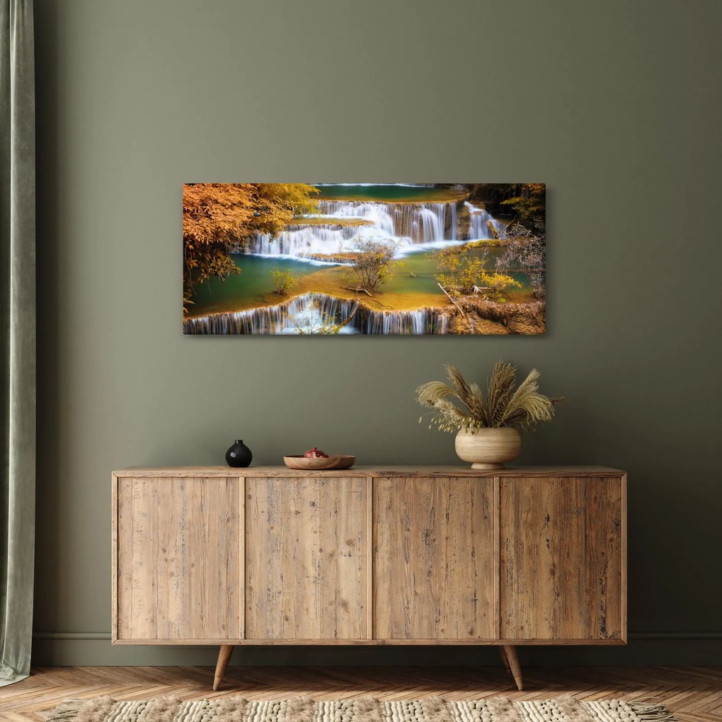 Tablou - Cascada Huay Mae Khamin, Thailanda (120x50 cm)