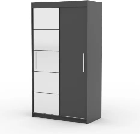 Dulap cu usi glisante si oglinda 120x215 cm, Esti, ADRK Furniture (Culoare: Murano)