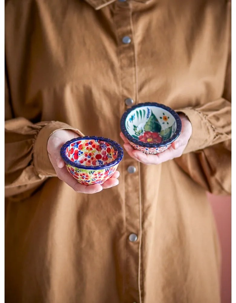 Boluri mici roșii 2 buc. pentru servire din gresie 95 ml Florist – Bloomingville