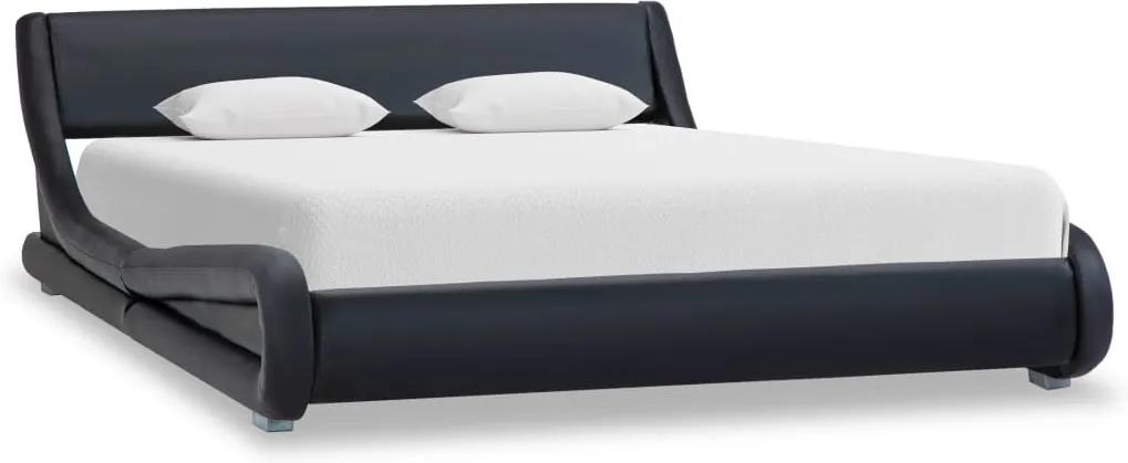 Cadru de pat, negru, 120 x 200 cm, piele ecologica