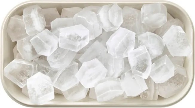 Cutie pentru cuburi de gheata si recipient de depozitare Lekue 1010242, 132 cuburi, -20/+80 °C, Baza goală pentru a preveni condensul, Alb