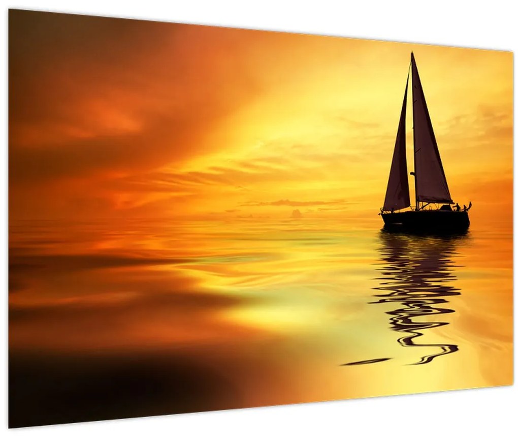 Tablou - Sailboat la apus de soare (90x60 cm)