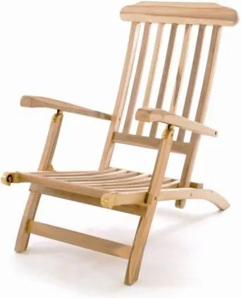 Șezlong de grădină din lemn DIVERO Florentine + căptușeală -