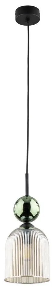Pandantiv pe cablu SOPHIA, 1xE14/10W/230V, negru/verde/bej fumuriu