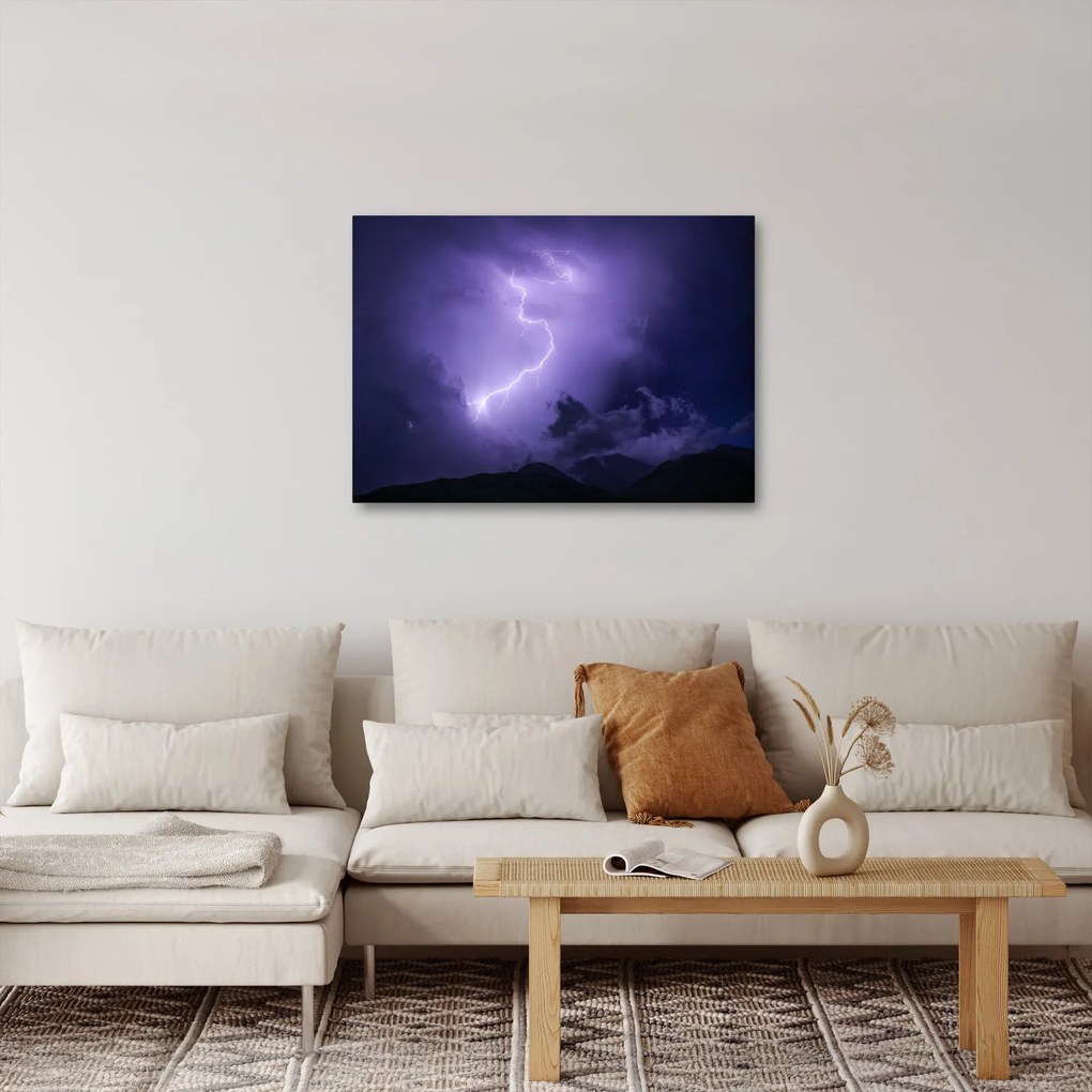 Tablou - cerul violet cu fulger (70x50 cm)