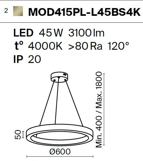 Lustra LED design modern Saturno alama 60cm
