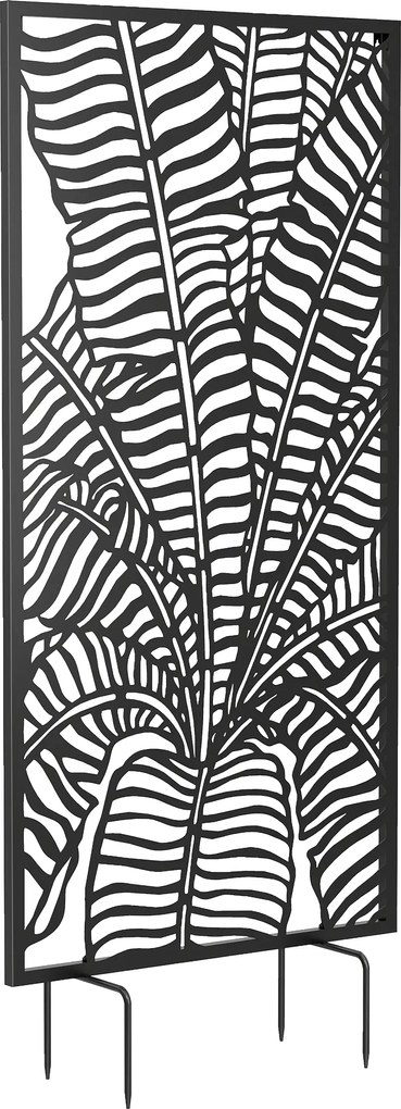 Outsunny Divizor de spațiu 65 x 130 cm, paravan independent sau suspendat, panou din metal, Negru | Aosom Romania