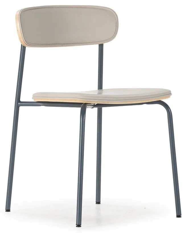 Scaune de dining bej stivuibile 2 buc. tapițate Saula – Marckeric