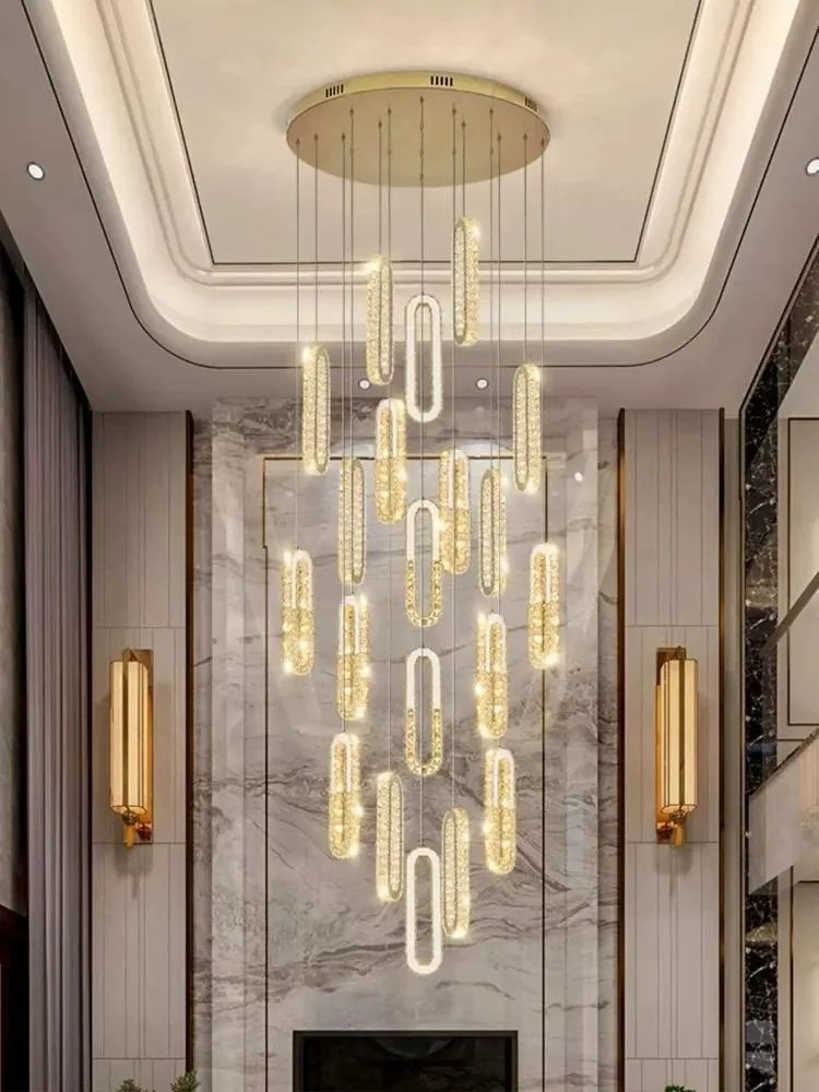 Candelabru Cristal,15 Leduri, Metal, 351W, Auriu