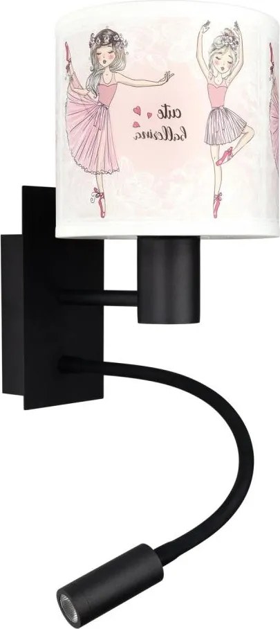 Brilagi - Lampă LED flexibilă BOBO 1xE27/25W/230V + LED/3W negru/alb/roz/balerine