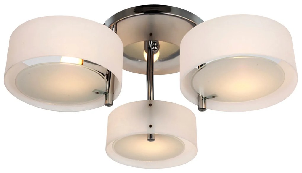 Lustră pendul Homcom 3-spot modern E27 lustră suspendată lampă pentru sufragerie, bucătărie Ø64 x 20 cm Alb Fără becuri | Aosom Romania