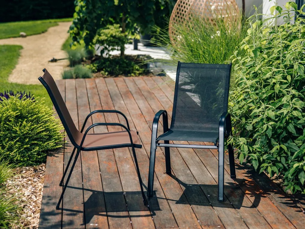 OFERTA Set 2 scaune de gradina TAVERNO gri/negru calitate II