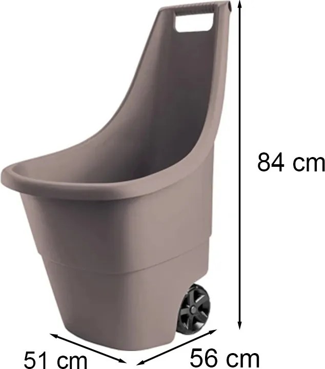 Roabă de grădină din plastic Easy Go Breeze, 50 l, culoare taupe