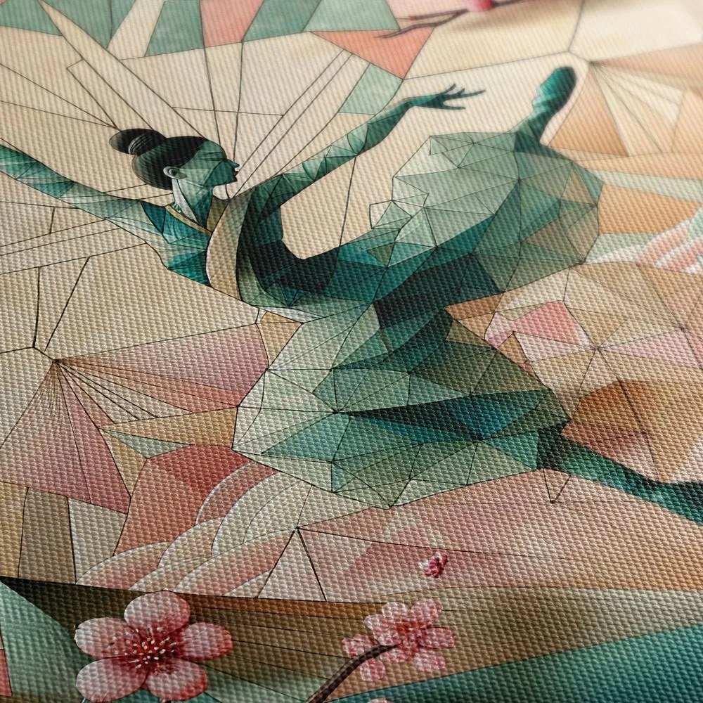 Tablou balerină abstractă printre flori