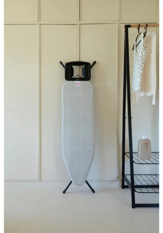 Masă de călcat Brabantia B 1008893, 124x38 cm, 7 poziții de reglare, Suport mare pentru fier, Gri deschis