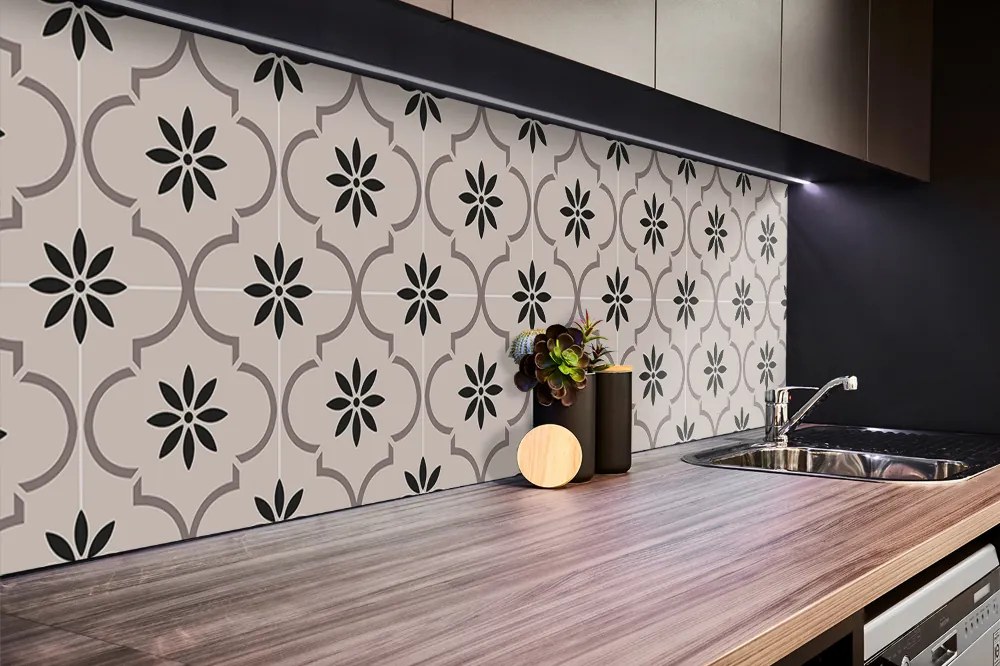 Panou decorativ bucatarie Model de flori arabe