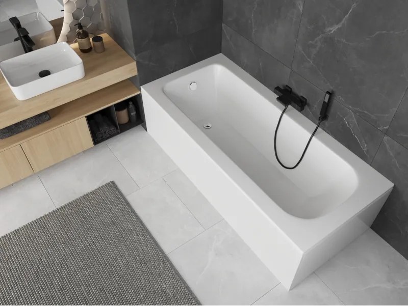 Mexen Vega cadă dreptunghiulară 130 x 70 cm cu carcasă, albă - 55011307000X