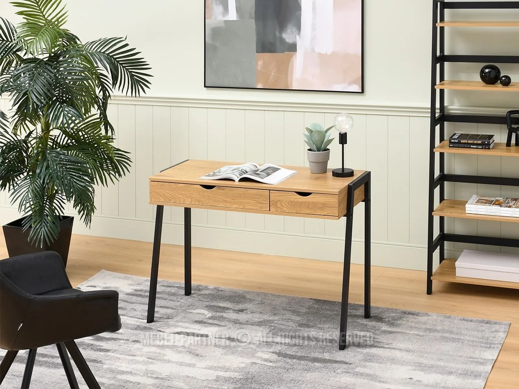 Masă PC Land (stejar + negru). Promo -21%. 1109777