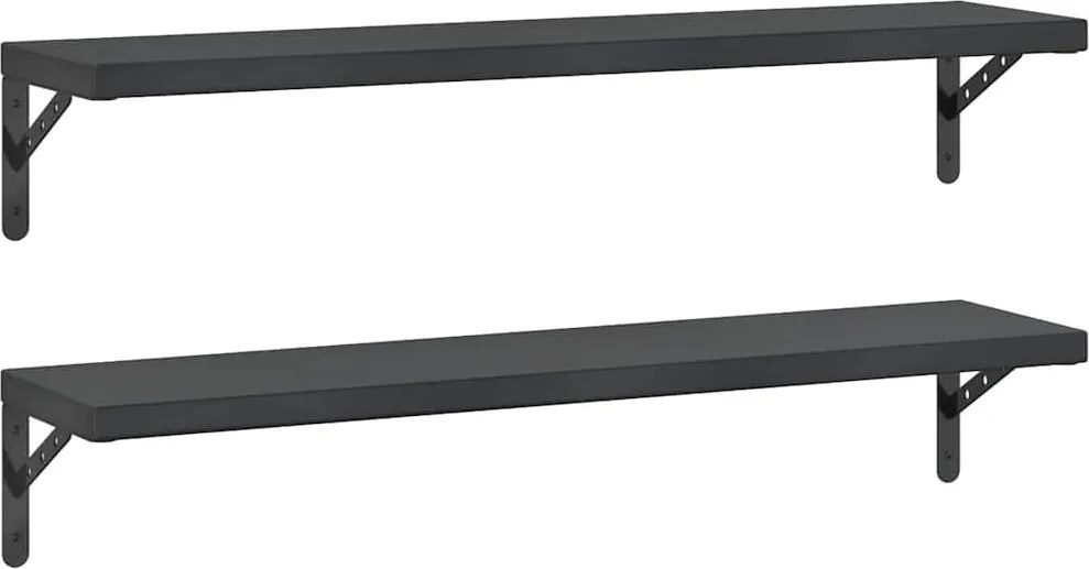 vidaXL Rafturi de perete 2 buc., 100x23,5 cm, negru oțel inoxidabil