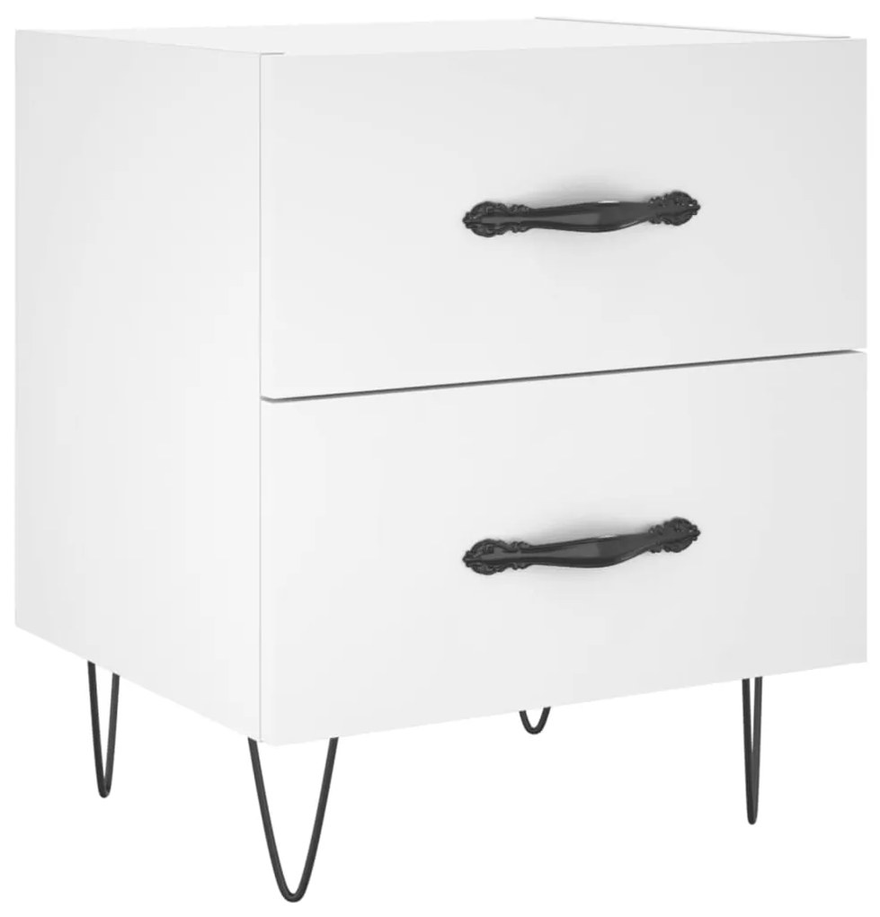 827292 vidaXL Noptieră, alb, 40x35x47,5 cm, lemn compozit