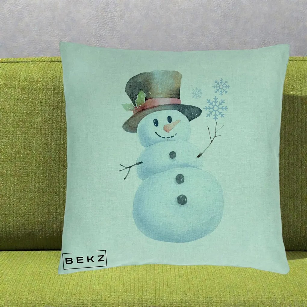Perna Decorativa Om de Zapada cu Joben si Vasc, 40x40 cm, Verde Menta, Husa Detasabila, Perna Inclusa, BEKZ®