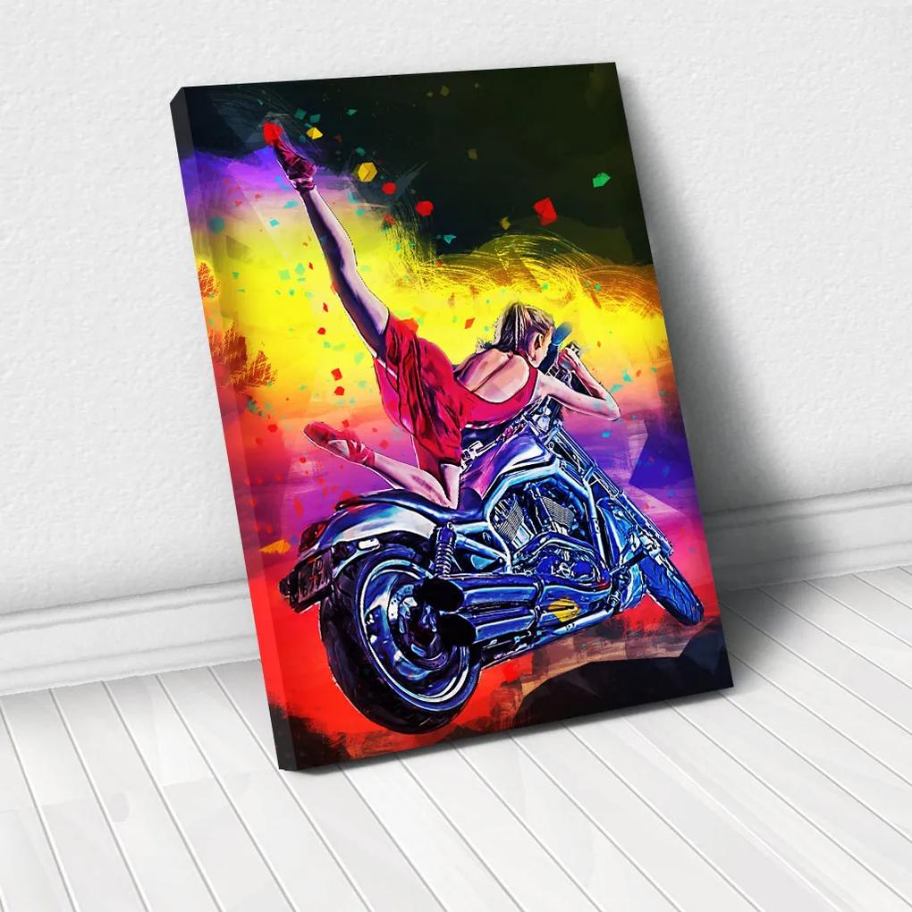 Tablou Canvas - Moto girl 70 x 105 cm