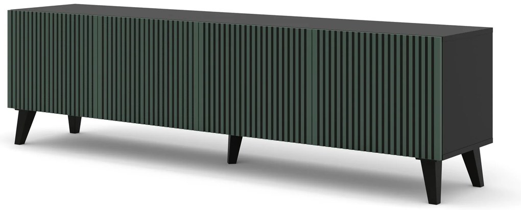 Masă TV F 4D 200 Rowanna (Negru + Verde închis). 1125086