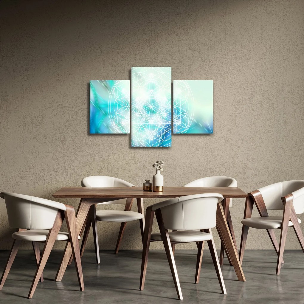 Tablou - Merkaba pe un fundal turcoaz (90x60 cm)