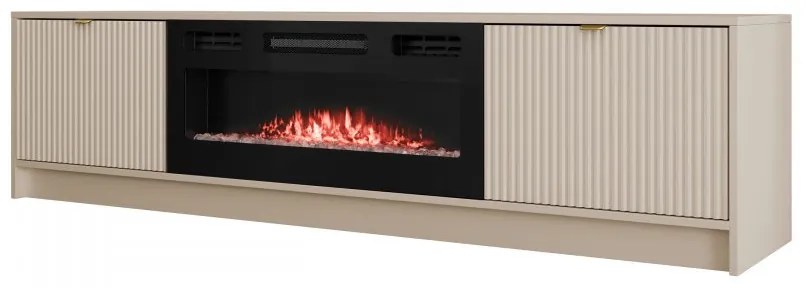 Masă TV cu șemineu electric Rozoma EF (nisipiu bej). Promo -16%. 1122888