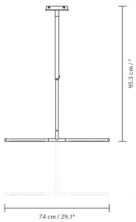 Lustră argintie LED din metal cu abajur din metal Omni Ceiling – UMAGE
