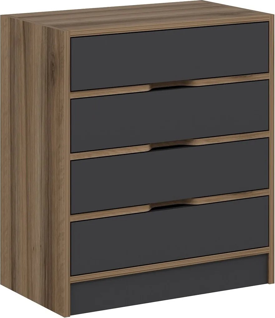 Dulap, Hanah Home, Elina, 70x40x79 cm, Nuc / Antracit