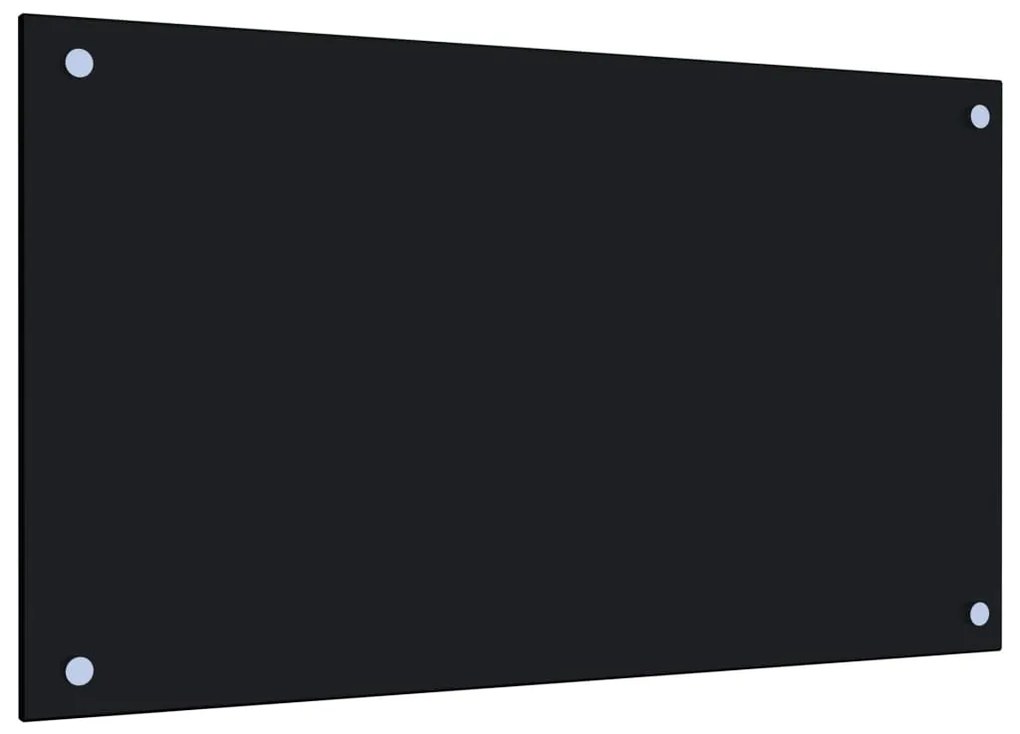 vidaXL Panou antistropi de bucătărie, negru 70x40 cm sticlă securizată