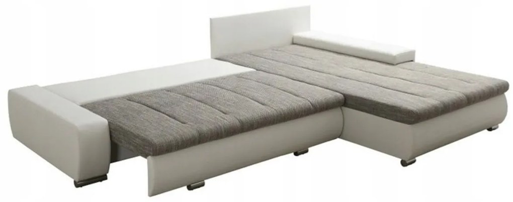 Supermobel Coltar TOSCANIA C, 297x80x214, berlin 01/piele eco alba, dreapta